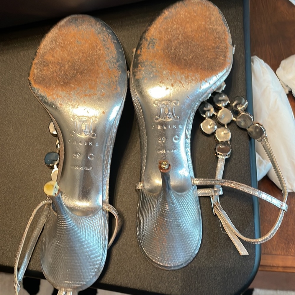 Celine silver jeweled sandals size 9 - Picture 9 of 14